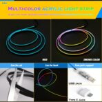 Dreamcolor Interior Acrylic Car Light Strip, 2 in 1 Car LED Strip Light with APP Control 43.3 Inches Fiber Optic Ambient Lighting Kits, Multi-Modes Sound Sync Neon Lights - Image 4