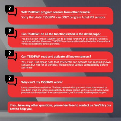 Autel MaxiTPMS TS508WF TPMS Programming Tool, WiFi Relearn & Reset for Tire Pressure Sensors, Diagnose, Activate & Program MX-Sensors (315/433MHz), OBD2 Scanner, Free Lifetime Updates - Image 8