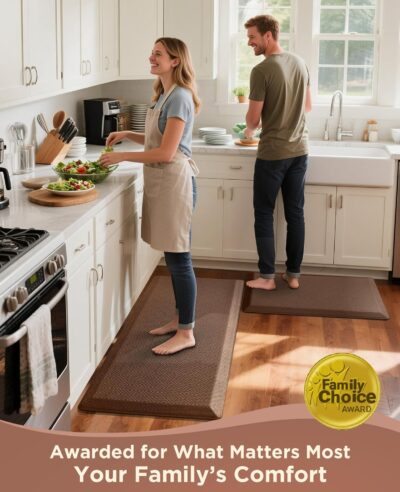 Ophanie Kitchen Mats for Floor, 3/4 Inch Thick Kitchen Rugs, 20x32 Anti Fatigue Standing Cushioned Mat, Waterproof,Comfort Ergonomic Mat for Office, Home, Sink, Brown Non-Slip Bottom - Image 8