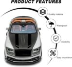 Car Hood Decal Sticker, Automotive Side Body Stripe Graphics Racing Bumper Sticker, Universal Vehicle Skirt Roof Bonnet Vinyl Decal Exterior Decoration, Car Accessories (Black) - Image 3