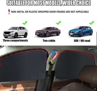XCBYT Car Window Shades - 4 Pack Car Window Covers 99% UV Protection Magnetic Fordable Privacy Sun Shade for Baby - Image 2