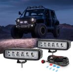 GOOACC 2 PCS 18w Spot Led Light Bar Work Light Pods Off Road Driving Light Fog Light Reverse Lights with 16AWG Off Road Wiring Harness-2 Leads for Truck Truck Boat SUV ATV, 2 Years Warranty - Image 7