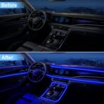 Interior Car LED Lights with Wireless APP/RF Remote Control, RGB 6 in 1 Ambient Lighting Kit with 315 Inches Fiber Optic,16 Million Color Neon Strip Inside Sync to Music,Car Decorations Accessories - Image 5
