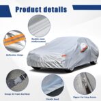 Kayme 6 Layers Car Cover Custom Fit for Hyundai Elantra (2006-2025) Waterproof All Weather for Automobiles, Outdoor Full Cover Rain Sun UV Protection.Silver - Image 3