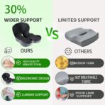 Memory Foam Buttocks Cushion for Office Chair Truck Driver Truck Seat Cushion Ergonomic Driver Seat Cushion with Lumbar Support & Sciatica Back Pain Relief, Car Seat Cushions for Driving - Image 3