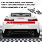 6PCS Car Hood Stripe Sticker, Vinyl Auto Body Side Rearview Mirror Decal, Sports Racing Stripe Graphic Decal Stickers, Universal Vehicle Exterior DIY Decoration Accessories (Red) - Image 5