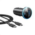 Anker 323 USB-C Car Charger Adapter, 52.5W Cigarette Lighter Charger with 30W PowerIQ 3.0 Fast Charging for iPhone 17/16/15/14/13/12 Series, Galaxy S25/24, Pixel (Car Charger + USB-C Cable)