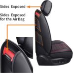 Aierxuan Full Set Car Seat Covers Custom Fit 2009-2026 Ford F150 Crew Cab, 2017-2026 F250 F350 F450 Super Duty Pick-up Truck, Automotive Vehicle Cushion Cover with Waterproof Leather (Black and Red) - Image 4