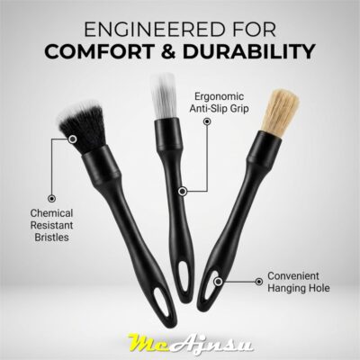 8-Piece Car Interior Detailing Kit - 160g Non-Sticky Gel (128% More Than 70g), Ultra-Soft Detail Brush, Boars Hair Brushes, Dual-Head Vent Brush, Towel & Bag | for Cars, Trucks, SUVs - Image 3