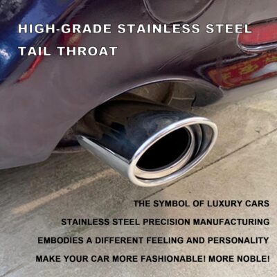 Stainless Steel Car Exhaust Tip, 2.5" to 3.3" Adjustable Car Decoration Chrome-Plated Finish Exhaust Tailpipe, Universal Car Exhaust Pipe Modification Tail Throat Tail Pipe (Silver #Straight) - Image 6