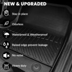 Auxko All Weather Floor Mats Fit for Nissan Pathfinder 2022-2025 2026(8 Seat) / Infiniti QX60 (7 Seat) TPE Rubber Liners Set All Season Guard Odorless Anti-Slip Floor Mats - Image 6