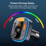 Bluetooth FM Transmitter for Car - BAISHUN Bluetooth 5.0 Adapter PD20W+QC3.0 Cigarette Lighter Radio Receiver Music Player Car Charger Supports Hands-Free Call Siri Google Assistant - Image 7