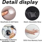 Really Cozy Car Headrest Pillow, Car Neck Pillow for Driving with Adjustable Strap, 100% Memory Foam and Breathable Removable Cover, Ergonomic Design - Car Pillow for Neck Pain Relief(Linen gray, 1PC) - Image 3