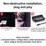 Car Head Up Projector High Definition OBD HUD Windshield Projector Overspeed Security Alarm for Vehicles Complying with OBDII Standards - Image 9