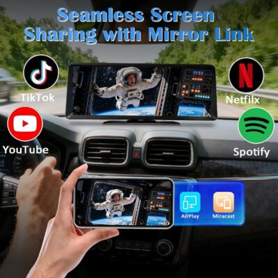 8.1" HD Carplay Screen for Car Stereo, 2K Dash Cam Wireless Portable Touch Screen Car Play with Apple Carplay & Android Auto with 1080P Back Up Camera, Bluetooth, Mirror Link, GPS , AUX, Voice Control - Image 6