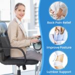 Lumbar Support Pillow for Office Chair Back Support Lumbar Pillow for Car, Gaming, Office Chair - Improve Sitting Posture & Back Pain Relief, Memory Foam, Adjustable Straps, Grey - Image 4