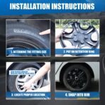 ROXX Black Lacquer Hubcaps Wheel Covers, Universal Wheel Covers Guards Snap On Auto Tire Rim OEM Style Replacement, Fits Most Car Trunk SUV-Set of 4 (14-inch) - Image 9