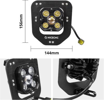 NICECNC LED Lamp Headlight Compatible with Husqvarna 150-501 TE/FE 2024-2025, Black - Image 8