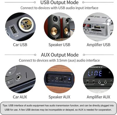 Mini 2-in-1 USB 3.5mm Bluetooth Receiver Car Kit,Bluetooth 5.4 Wireless Receiver Adapter,Low Latency Noise Cancellation,Plug and Play,Wireless Music Receiver for Car Music/Stereo Audio - Image 3