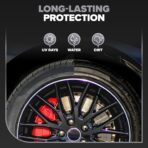 Carfidant Tire Shine Spray - Black Satin Finish - Premium Car Tire Dressing - 18 fl. Oz. Kit with Applicator Pad - Long Lasting - No Sling No Grease Formula with UV Protection - Image 2