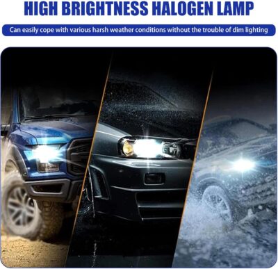 Pack-2 Car H7 Halogen Bulbs, 55W 12V Quartz Lamp, Super Bright Beam Low/High Beam Fog Light Replacement, All-in-one Plug and Play Bulb, Universal Lighting Accessories for Cars (White Light) - Image 3