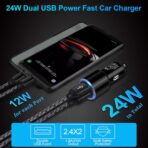 USB Car Charger, 2Pack 4.8A Fast Charging Dual Port USB Cigarette Lighter Adapter for iPhone 15 14 13 12 11 Pro Max SE XR X 8 7 6, iPad, Samsung Galaxy S23 S22 S21 S20 S10 S9 S8 S7 A51,Android,Kindle - Image 3