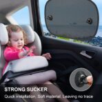 Car Sun Shade, 2 Pack Window Shade for Baby Universal Cling Sunshade for Side Window Sun Glare and UV Protection for Kids/Adults/Pets - 20''x12'' Fits 98% Cars(Suction Cup Stick) - Image 2