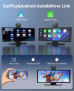 Wireless CarPlay and Android Auto 10.26-inch Touchscreen, 4K Dash Camera and 1080p Backup Camera, Universal Portable car Display, Equipped with 64G Memory Card (C6) - Image 4