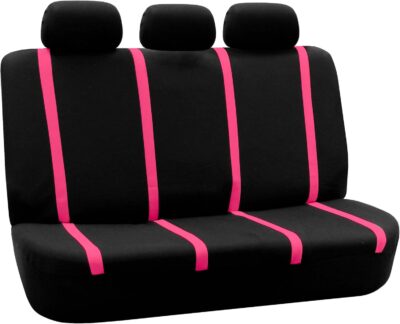 FH Group Car Seat Covers Full Set Cloth - Universal Fit Washable Automotive Seat Covers, Low Back Front Seat Covers, Solid Back Seat Cover for SUV, Sedan and Van Pink - Image 4