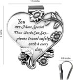 Heart-Shaped Car Visor Clip, Car Visor Medal Accessories, Driving Safety Prayer Bless Religious Gift for Family, Friends, New Drivers - Image 3