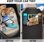 Premium Backseat Organizer for Kids 2 Pack, Heavy Duty Waterproof and Stain Resistant Kick Mats Back Seat Protector, Durable Backseat Car Organizer with Tablet Holder+Storage Pockets - Image 6