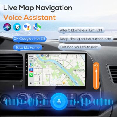 10.1" Double Din Car Stereo, Touchscreen Car Radio with Wireless Apple CarPlay & Android Auto, Bluetooth 4.1, HD Backup Camera, Mirror Link, GPS Navigation, WiFi, Voice Control, 2+64GB, FM/AM - Image 3