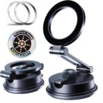 360° Adjustable Vacuum Magnetic Phone Holder, Airgrip - Magnetic Vacuum Phone Holder for Car, Vacuum Suction Magnetic Mount, Gym/Truck/Boat/Shower for iPhone & Android with Radiation Protector Sticker