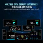 OBD2 Heads Up Display Turn Indication for 12V Car MAIMEIMI OBD2 & GPS Dual System Digital Speedometer for Car HUD MPH Projector with RPM, Water TEM, PSI, Volt, Odo, 4 Alarm for Most 2008+ Sedan Cars - Image 3