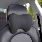 Super Cozy Car Headrest Pillow, 100% Memory Foam Car Neck Pillow with Adjustable Strap & Breathable Removable Cover, Ergonomic Design - Travel Pillow Car Pillow for Neck/Back Pain Relief(Black, 1PC)