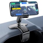 Universal 360 Dashboard Cell Phone Holder, Upgrade Clip Car Phone Holder Mount for Dashboard 360 Degree Rotation Dash Board Phone Mount Fit for iPhone,Samsung,Google,Nokia, 4 to 7" Smartphones