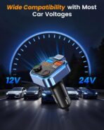 LENCENT FM Transmitter in-Car Adapter, Type-C PD 20W+ QC3.0 Fast USB Charger, Wireless Bluetooth 5.3 Radio Car Kit, Hands-Free Calling, MP3 Player Receiver Hi Fi Bass, Support U Disk - Image 8