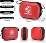 Mini First Aid Kit - 150 Piece Small Waterproof Hard Shell Medical Kit for Home, Car, Travel, Camping, Truck, Hiking, Sports, Office, Vehicle & Outdoor Emergencies- Small First Aid Medical Kit (Red) - Image 2