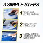 500ML Ceramic Coating for Cars: Quick Effect Coating Agent for Car Motorcycles Trucks & RVs - Extreme Hydrophobic Water Beading & Deep Gloss Shine for Long-Lasting Polish Spray Wax - Image 7