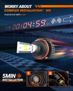 SEALIGHT 9004 Bulbs, 64,000LM Brighter, HB1 Driving Light Bulbs, 60W 6500K White Fog Bulbs, 80,000hrs Long Lifespan, 1:1 Size 3 Minute Plug-N-Play for Vehicle ATVs & Powersports, Pack of 2 - Image 3