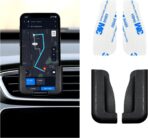 2 PCS Multifunctional Mobile Phone Bracket, Adjustable Width Car Dashboard Phone Holder, Self Adhesive Auto Cell Phone Mount, Universal Vehicle Phone Holder for All Phones (Black)