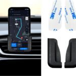 2 PCS Multifunctional Mobile Phone Bracket, Adjustable Width Car Dashboard Phone Holder, Self Adhesive Auto Cell Phone Mount, Universal Vehicle Phone Holder for All Phones (Black)