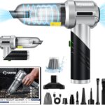 Saker Portable Handheld Vacuum Cordless Portable 17000PA Foldable Car Vacuum Cleaner Mini Dust Blower with Brushless Motor for Office Pet and Home Cleaning HL133