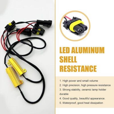 2 PCS Car LED Light Bulb Decoder, 9005/9006 50W Load Resistor, Headlight Bulb Anti Flicker Error Decoder, Car Light Bulb Relay Harness Adapter, Universal for Most Cars - Image 6