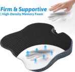 Wedge Car Seat Cushion for Better Visibility & Sciatica Pain Relief - High Density Memory Foam, Non-Slip Ergonomic Car Seat Cushion for Driving, Universal Fit for Car, SUV,Truck & Tractor - Image 4