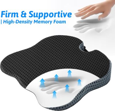 Wedge Car Seat Cushion for Better Visibility & Sciatica Pain Relief - High Density Memory Foam, Non-Slip Ergonomic Car Seat Cushion for Driving, Universal Fit for Car, SUV,Truck & Tractor - Image 4