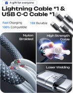 LISEN 90W USB C Car Charger Fast Charging for iPhone 17 Car Charger USB C Fast Charge, Type C Car Charger for iPhone 17 Pro Max 16 15 14 13 12 11, for Samsung Galaxy S26 S25 S24 [Lighning&USB-C] - Image 6