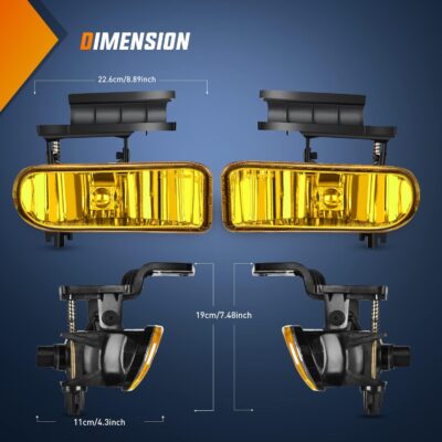 Nilight Fog Light Assembly Compatible with 1999 2000 2001 2002 Chevy Silverado 1500 2500 2001-2002 3500 Chevy Silverado 2000-2006 Suburban Tahoe - Image 7