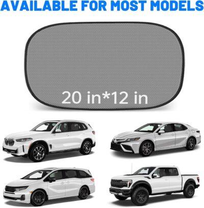4 PCS Universal Car Window Shades for Baby, 20"x12" Static Cling Mesh Car Shades for Side Windows, Easy Fold UV & Sun Protection Window Covers for Family Travel - Image 7