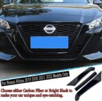 Front Grill Cover Trim,MUXEE For Nissan Altima 2019 2020 2021 2022，3PCS Grille Chrome Delete Vinyl Overlay Trim Accessories -Bright Black - Image 4